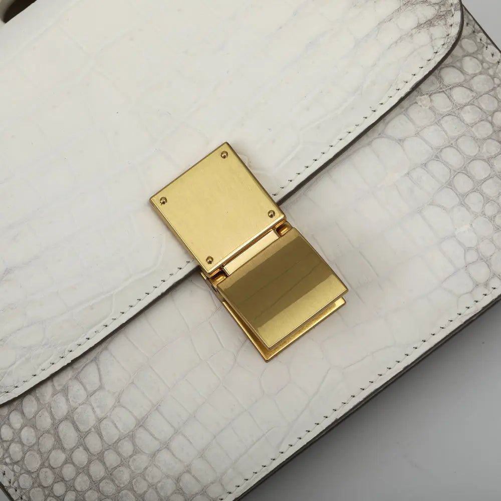 Shoulder Bag + Genuine Crocodile Leather + Structured Luxury Everyday Elegance For Modern Women - SN Wigs & More