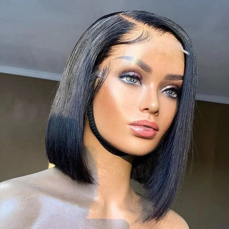 Side part bob wig / 10 Inches excellent quality virgin 13x6 lace frontal