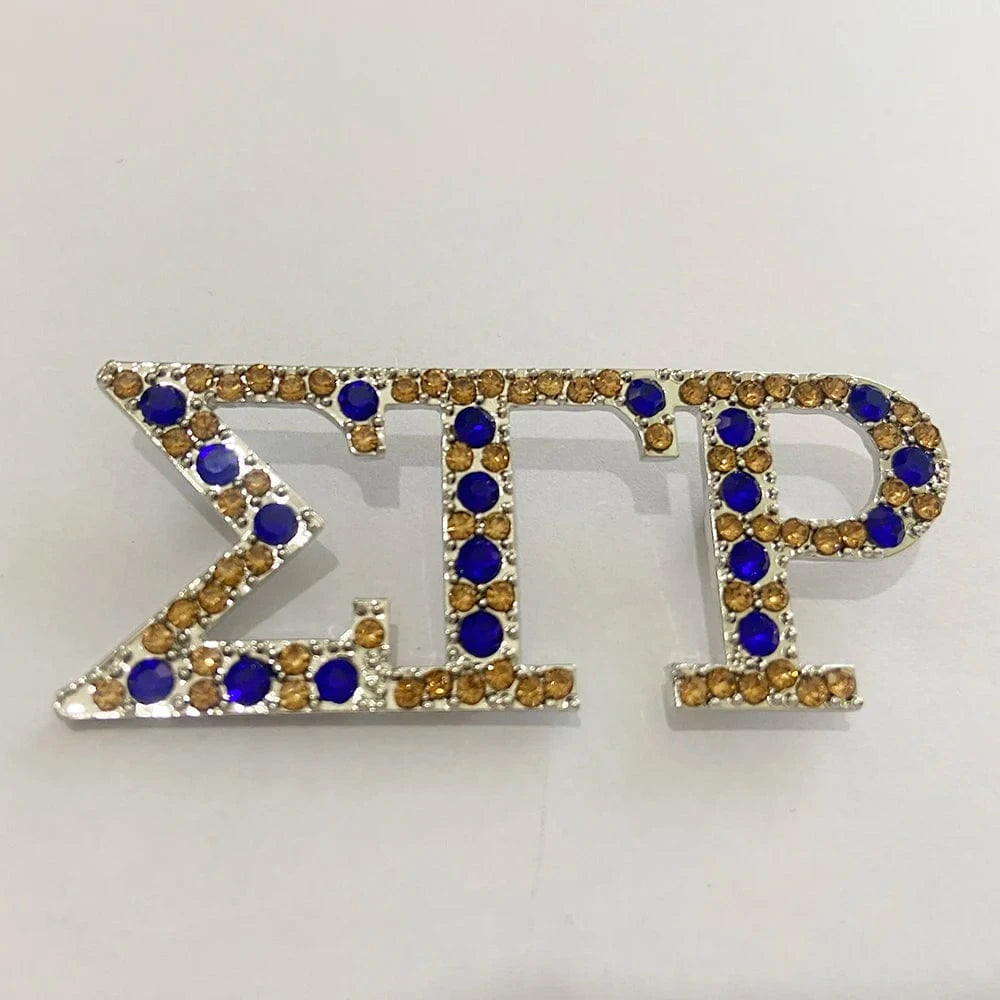Sigma Gamma Rho Letter Sorority Pearl Rhinestone Pearl Brooch Women Jewellery Pin Brooch Graduation Gift