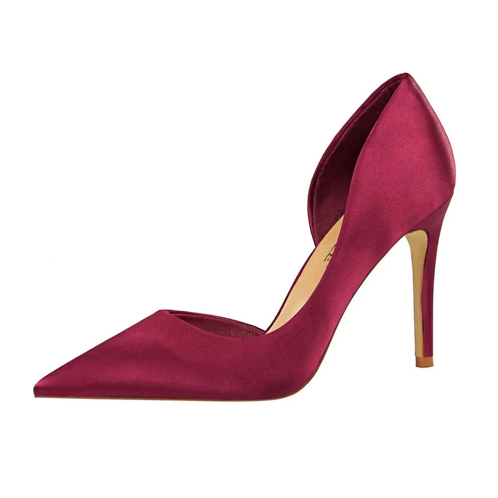 Silk Fashion Wholesale Pointed Pumps Stiletto High Women Royal Blue Heels