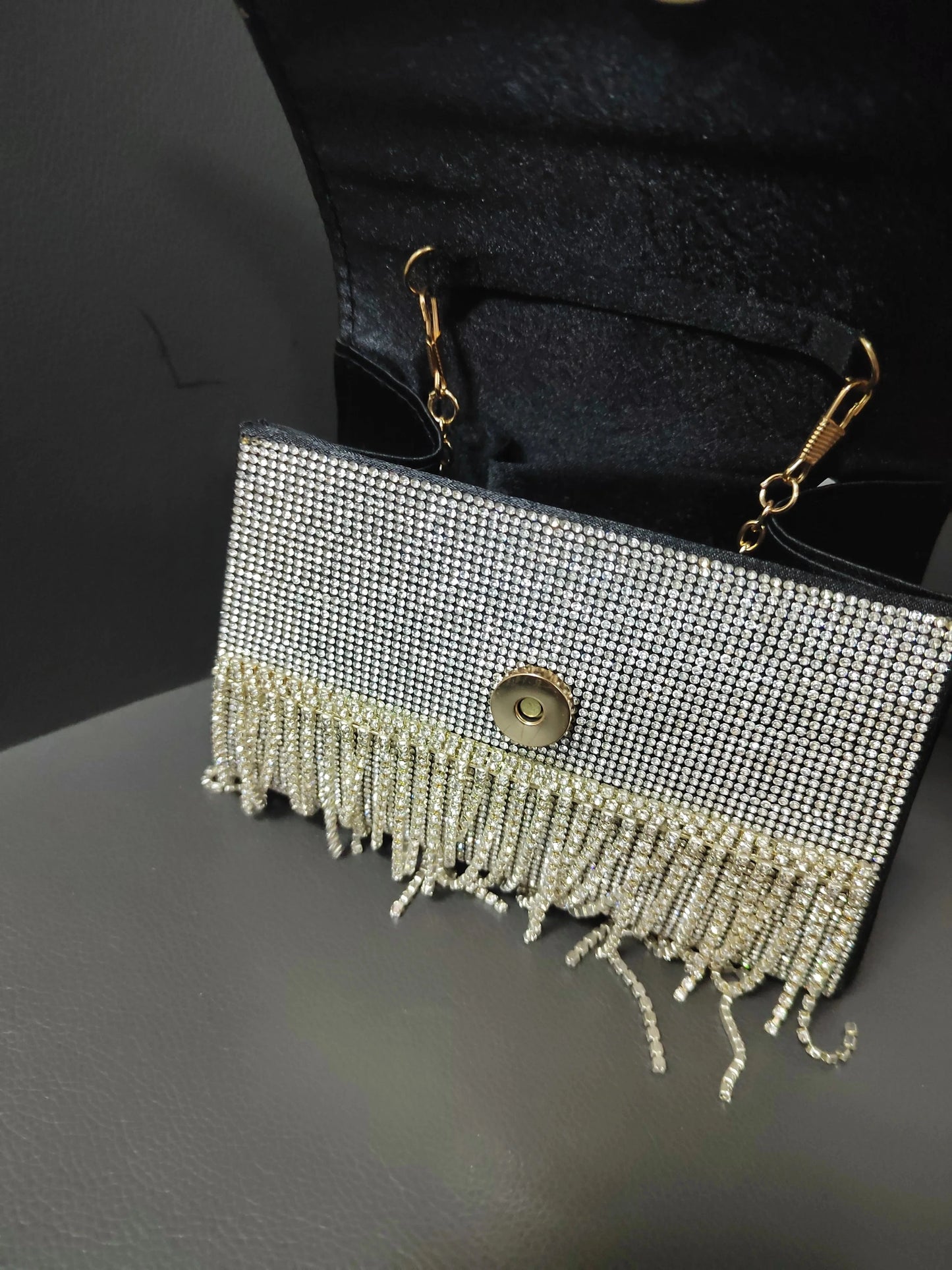 silver 2024 Guangzhou Factory Sale bling rhinestone bag purse bolsas crossbody bag chain bag for women 2024