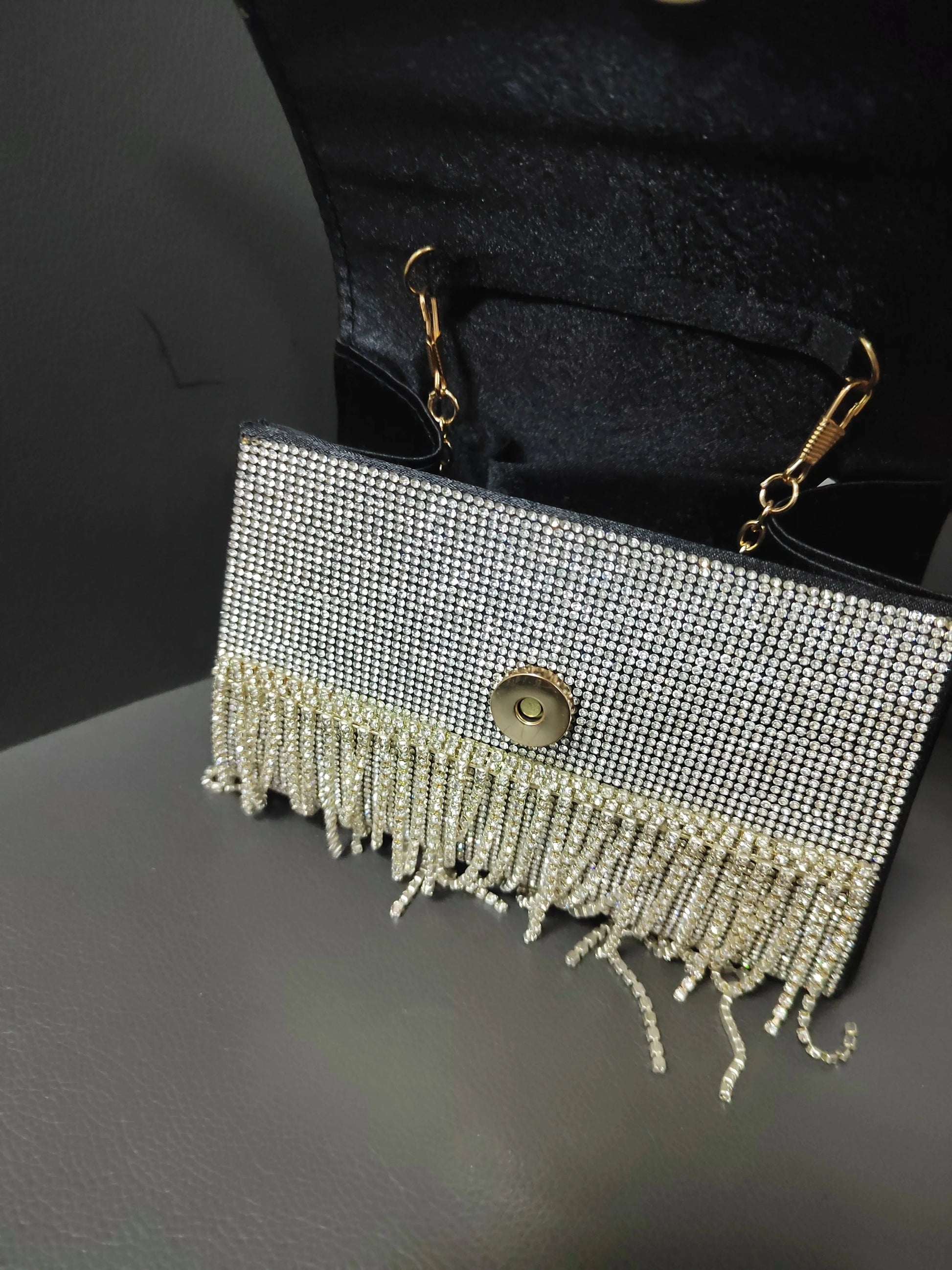 silver 2024 Guangzhou Factory Sale bling rhinestone bag purse bolsas crossbody bag chain bag for women 2024