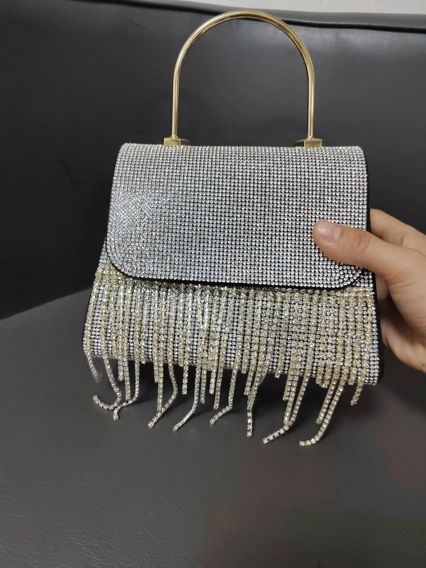 silver 2024 Guangzhou Factory Sale bling rhinestone bag purse bolsas crossbody bag chain bag for women 2024