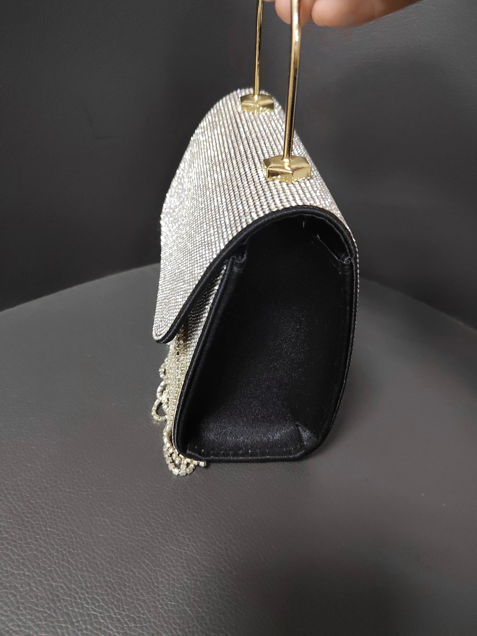 silver 2024 Guangzhou Factory Sale bling rhinestone bag purse bolsas crossbody bag chain bag for women 2024