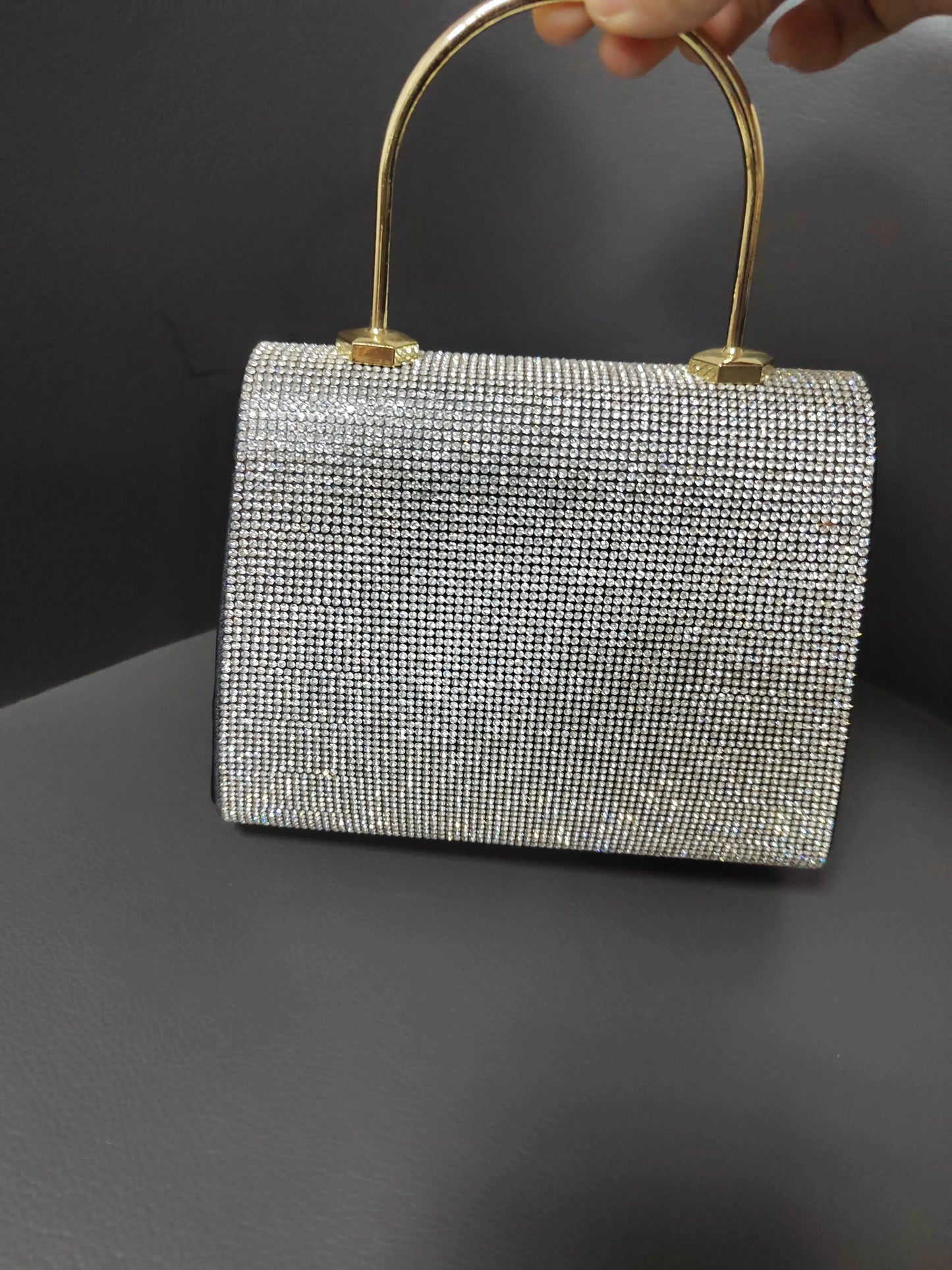 silver 2024 Guangzhou Factory Sale bling rhinestone bag purse bolsas crossbody bag chain bag for women 2024