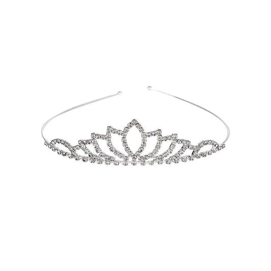 Silver Color Rhinestone Crown Tiara High Quality Handmade Crystal Hair Accessories Headband Bridal Wedding Princess Tiara Crown