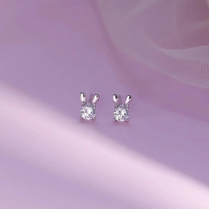 Silver Factory Wholesale 925 Silver Rabbit  Stud Earrings for Women 2023 Summer Earring Fashion Jewelry