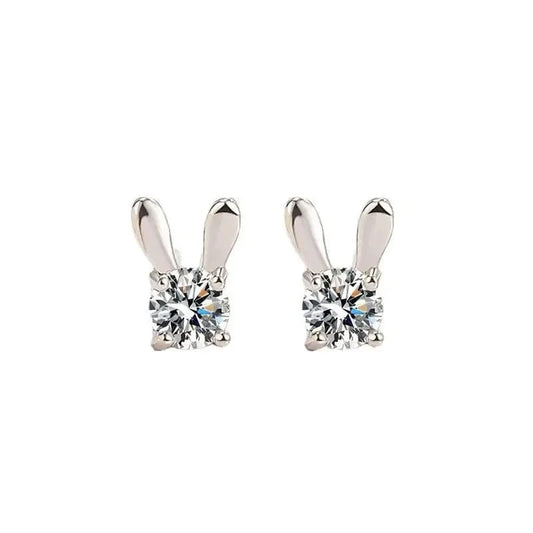 Silver Factory Wholesale 925 Silver Rabbit  Stud Earrings for Women 2023 Summer Earring Fashion Jewelry