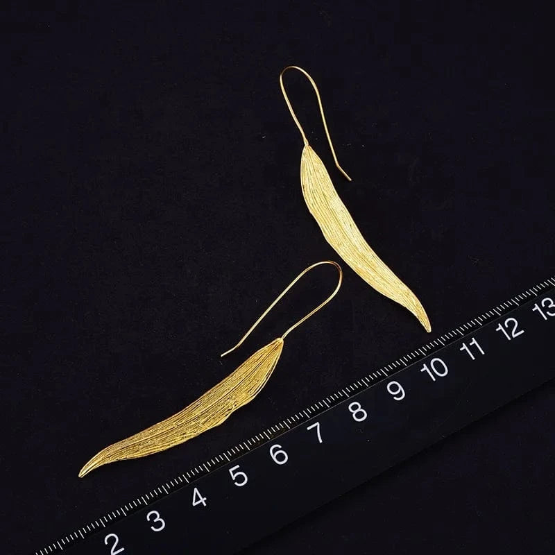 silver Fashion Lady Long Leaves 925 silver silver jewelry