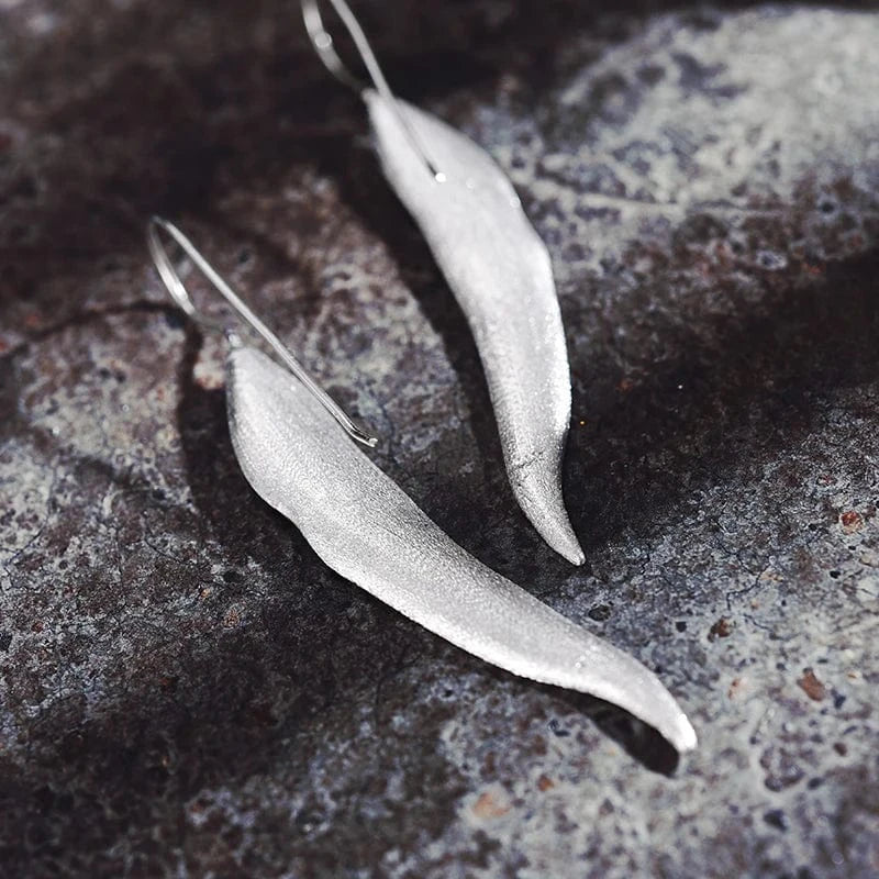 silver Fashion Lady Long Leaves 925 silver silver jewelry