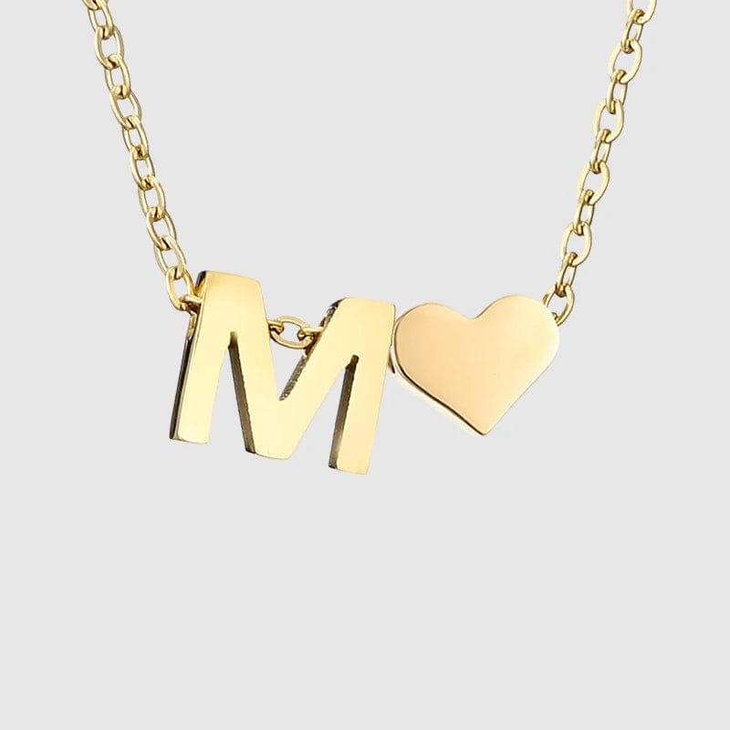 Silver / Letter  -M Fine Jewelry Gold Plated Adjustable Chain Heart Initial A-Z 26 Alphabet Letter Charms Bracelet
