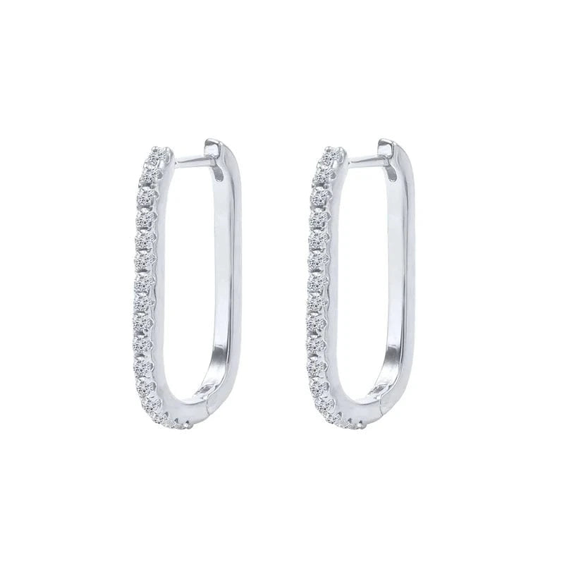 silver S925 sterling silver U-shaped micro-inlaid colorful zircon personalized trendy hoop earrings jewelry for women