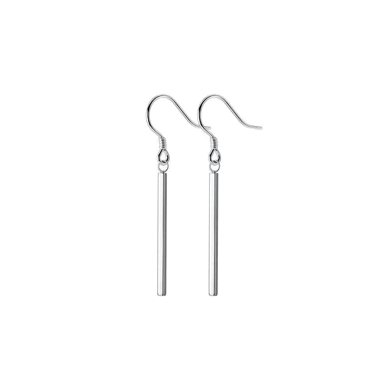 silver Simple Summer Jewelry 925 Sterling Silver Long Bar Drop Earring For Women Girls Gift Jewelry
