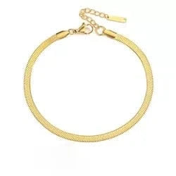 Silver / Snake Chain Anklet eManco Simple Gold Silver Foot Chain Anklets 316L Stainless Steel Ankle Bracelets Fashion Adjustable Link Foot Jewelry Women