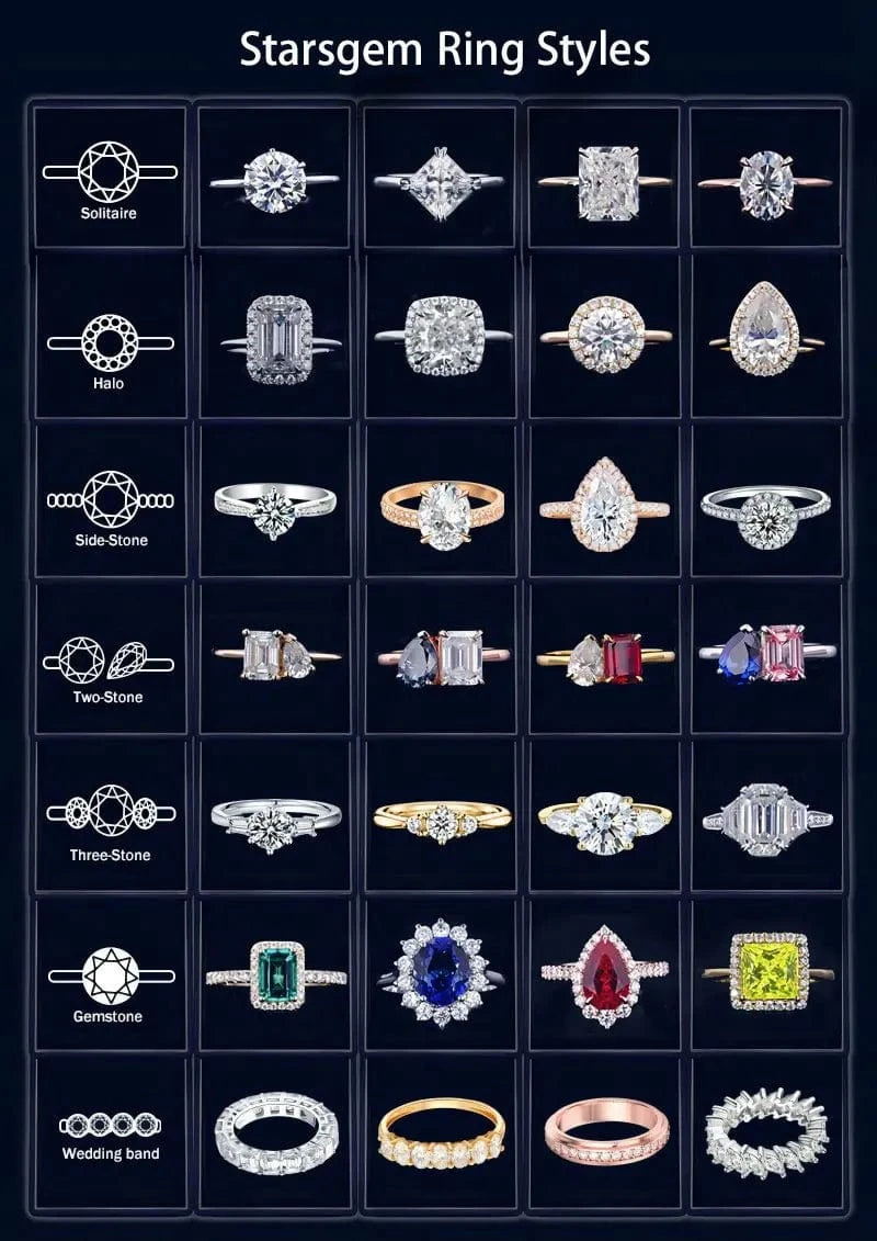 Silver Sterling 925 Lab-Grown Diamond round Shape Jewelry wedding band ring