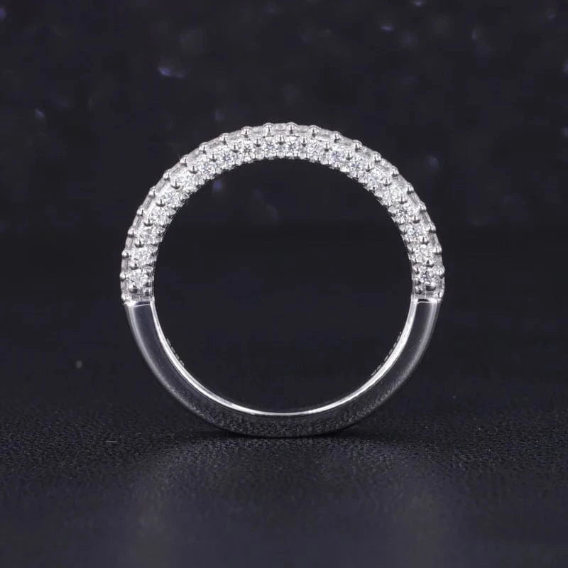 Silver Sterling 925 Lab-Grown Diamond round Shape Jewelry wedding band ring