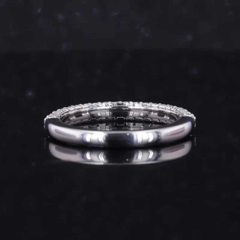 Silver Sterling 925 Lab-Grown Diamond round Shape Jewelry wedding band ring