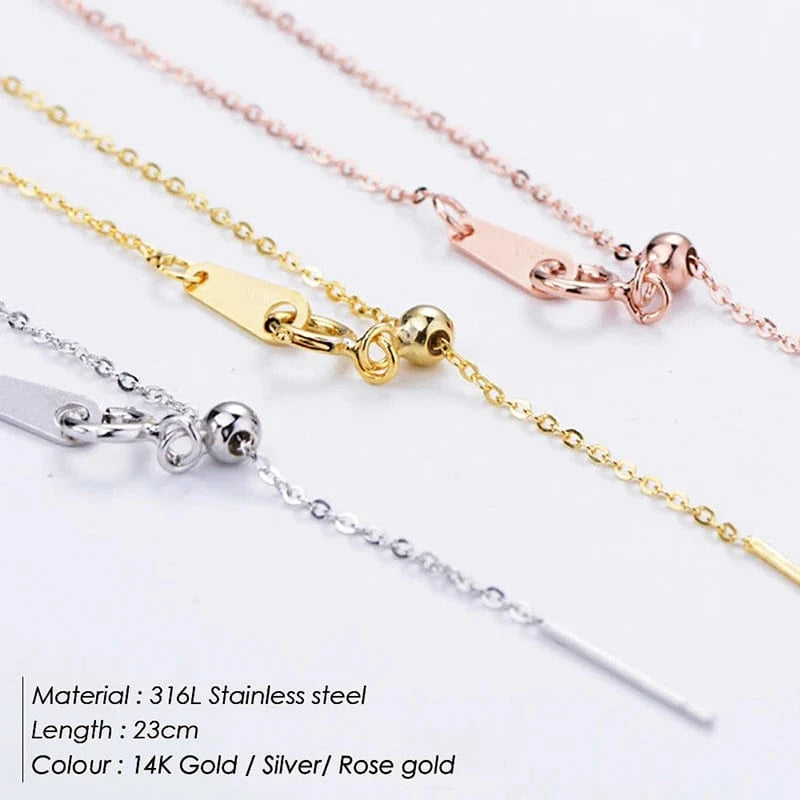 Silver / YF27875-Gold DIY Custom Layer Gold Anklet Stainless Steel Simple Barefoot Crochet Sandals Cuban Link Anklet Women Trendy Accessories Jewelry