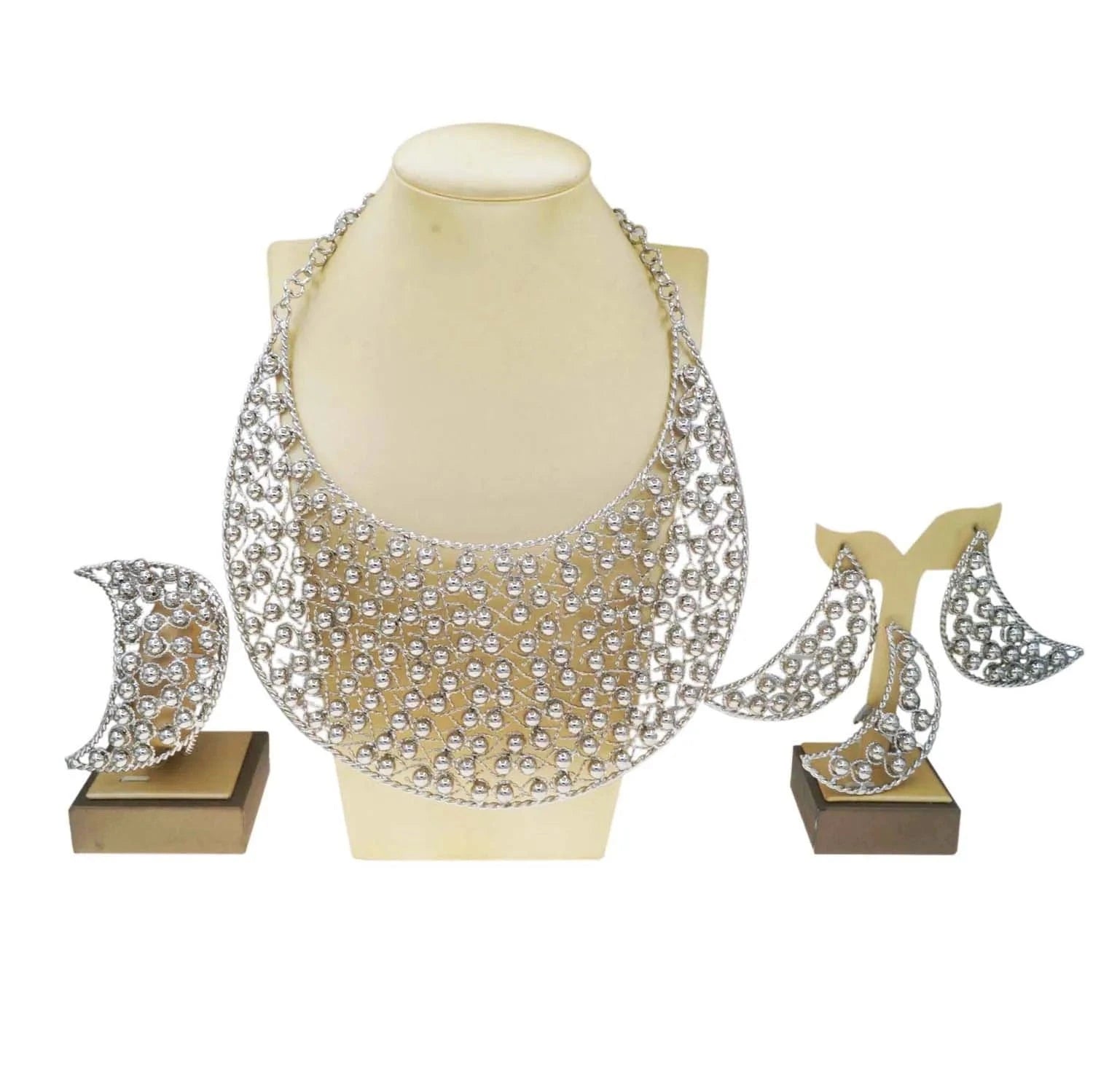 simple / 45CM / Gold Yulaili factory direct women's accessories wedding set jewelry high quality hawaiian 18k silver color zircon big necklace sets