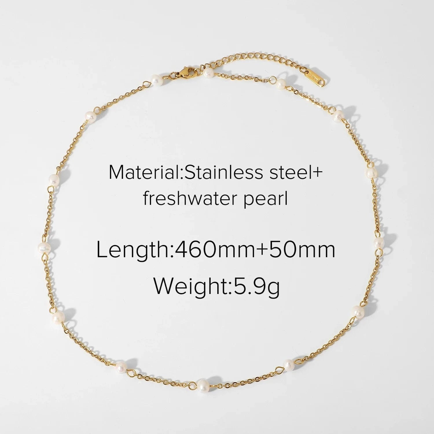 simple / N2507 N2507 New Arrival 18K Gold Plated Pearl Charms Necklace Stainless Steel Link Chain Small Pearl Necklace