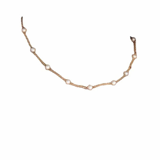 simple / N2507 N2507 New Arrival 18K Gold Plated Pearl Charms Necklace Stainless Steel Link Chain Small Pearl Necklace