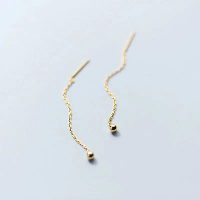 Simple New Trendy Different Size Earline Ball Drop Earrings 925 Sterling Silver Jewelry Gifts