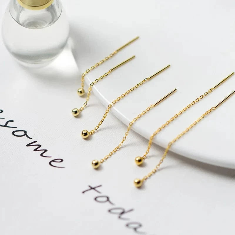 Simple New Trendy Different Size Earline Ball Drop Earrings 925 Sterling Silver Jewelry Gifts