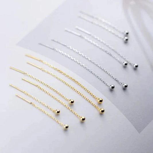 Simple New Trendy Different Size Earline Ball Drop Earrings 925 Sterling Silver Jewelry Gifts