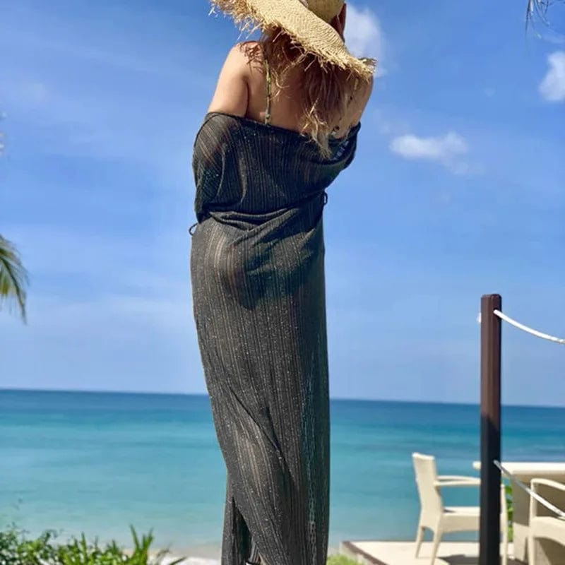 Size fits all / 01 Open Front Beach Tunic See Through Women Swimsuits Half-sleeve Beachwear, Women Sexy Bikini Cover Up Mesh Kimono