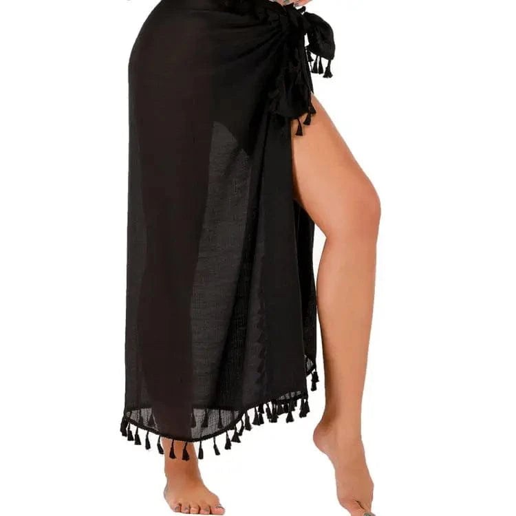 Size fits all / Black Sarong Beach Cover Up Wholesale Sexy Sarong Skirt Bikini Cover Up Beach Dress