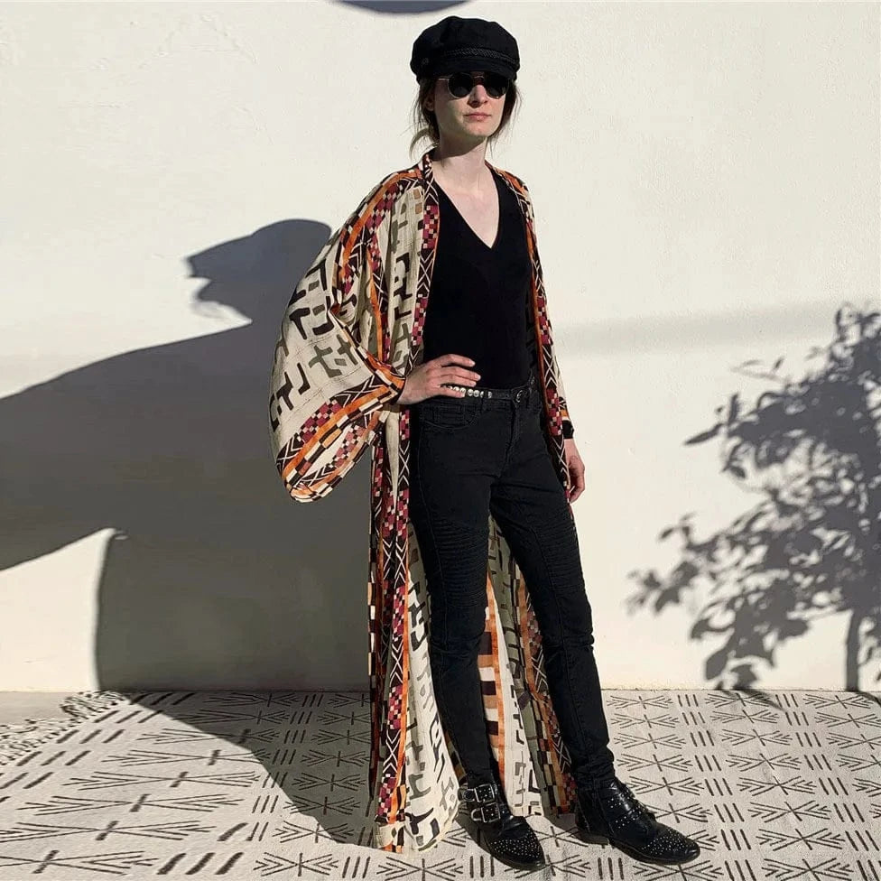 Size fits all / DN0428 black series DAMOCHIC Custom Printed Beach Cardigan With Waistband Swim Cover Up Vacation Long Kimono Bathing Suit Beachwear Cover Up 2023