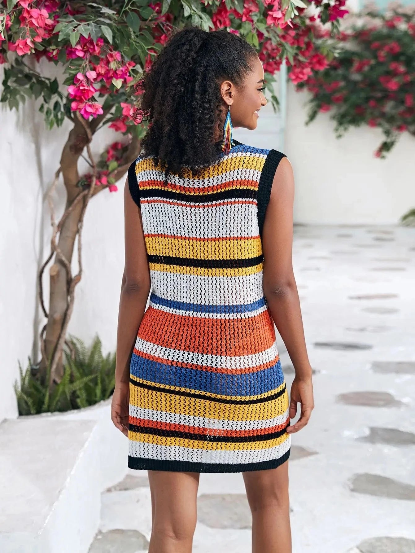 Size fits all / image color JSN9202159 manufacture vendor 2024 new arrival hot selling colorful crochet women bikini cover up