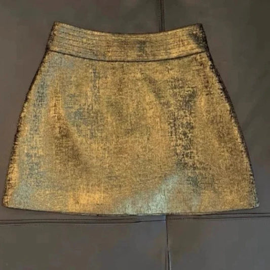 skirt / XL Korean-style gold-plated spice girl sparkling golden skirt female summer high waist temperament new slim A-word hip skirt