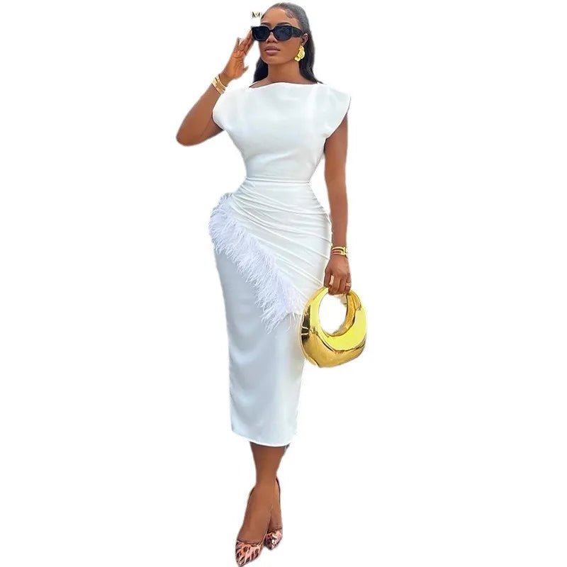 Slim Fit Sheath Midi Dress - SN Wigs & More