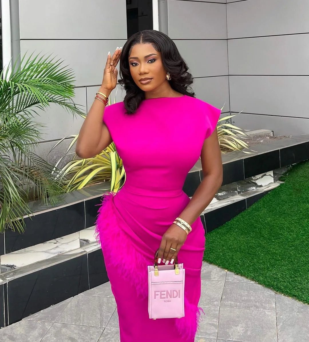 Slim Fit Sheath Midi Dress - SN Wigs & More