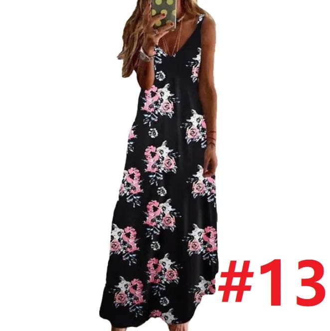 Slip Dress Summer 2024 Bohemian Sleeveless Backless Stylish Floral Casual Maxi Dress Sundresses For Women Evening Dress