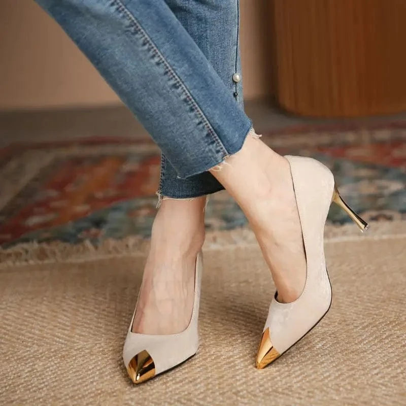 Small/Large SIzes Steel Toe Stiletto Sandalias Office Wear Pumps Medium Green Heels