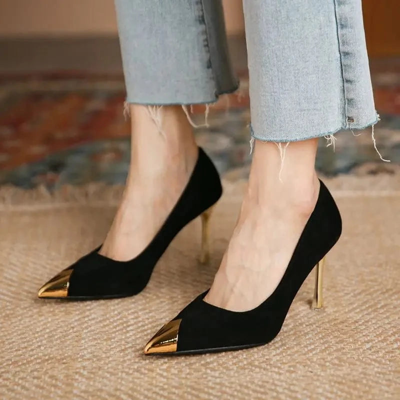 Small/Large SIzes Steel Toe Stiletto Sandalias Office Wear Pumps Medium Green Heels