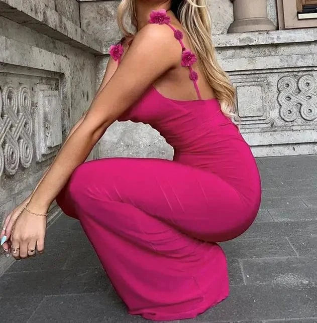 SML Sexy Ladies Pink Sleeveless V Neck Backless  Party Dresses For Women  Maxi Dresses
