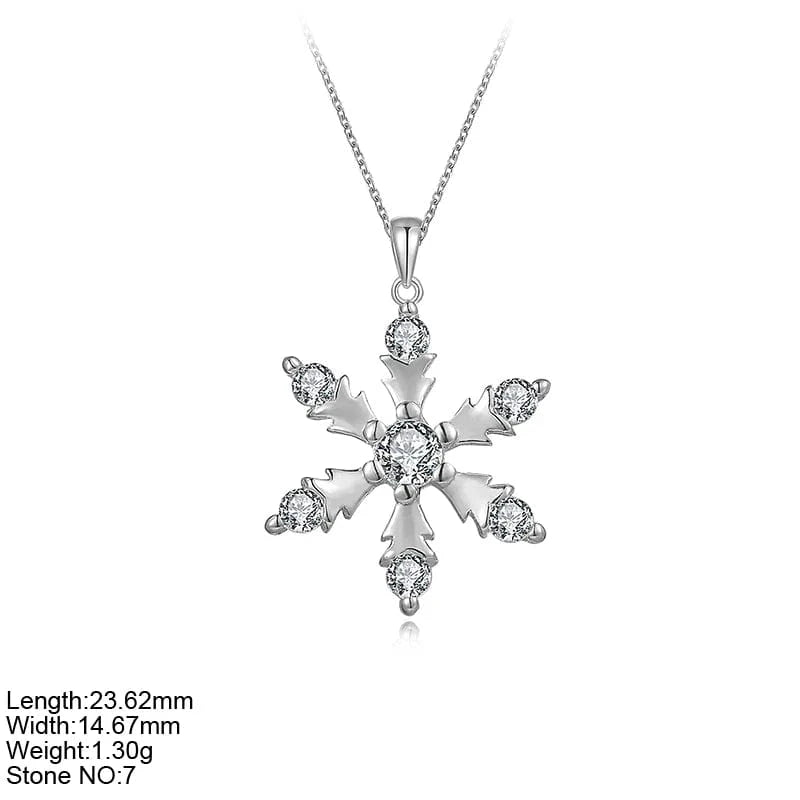 Snow Flake Earring Pendant Jewel Hot Selling 925 Sterling Silver Gold Plated Jewelry Set