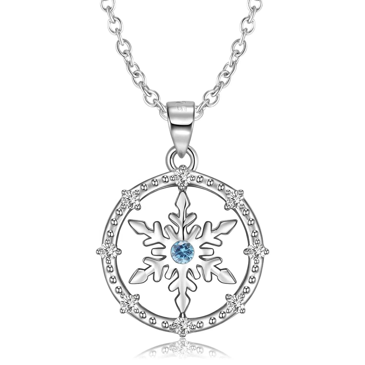 Snowflakes Pendant Necklace 925 Sterling Silver Bow-Knot Bell Heart Pendant for Women Necklaces Jewelry Making Christmas Gifts