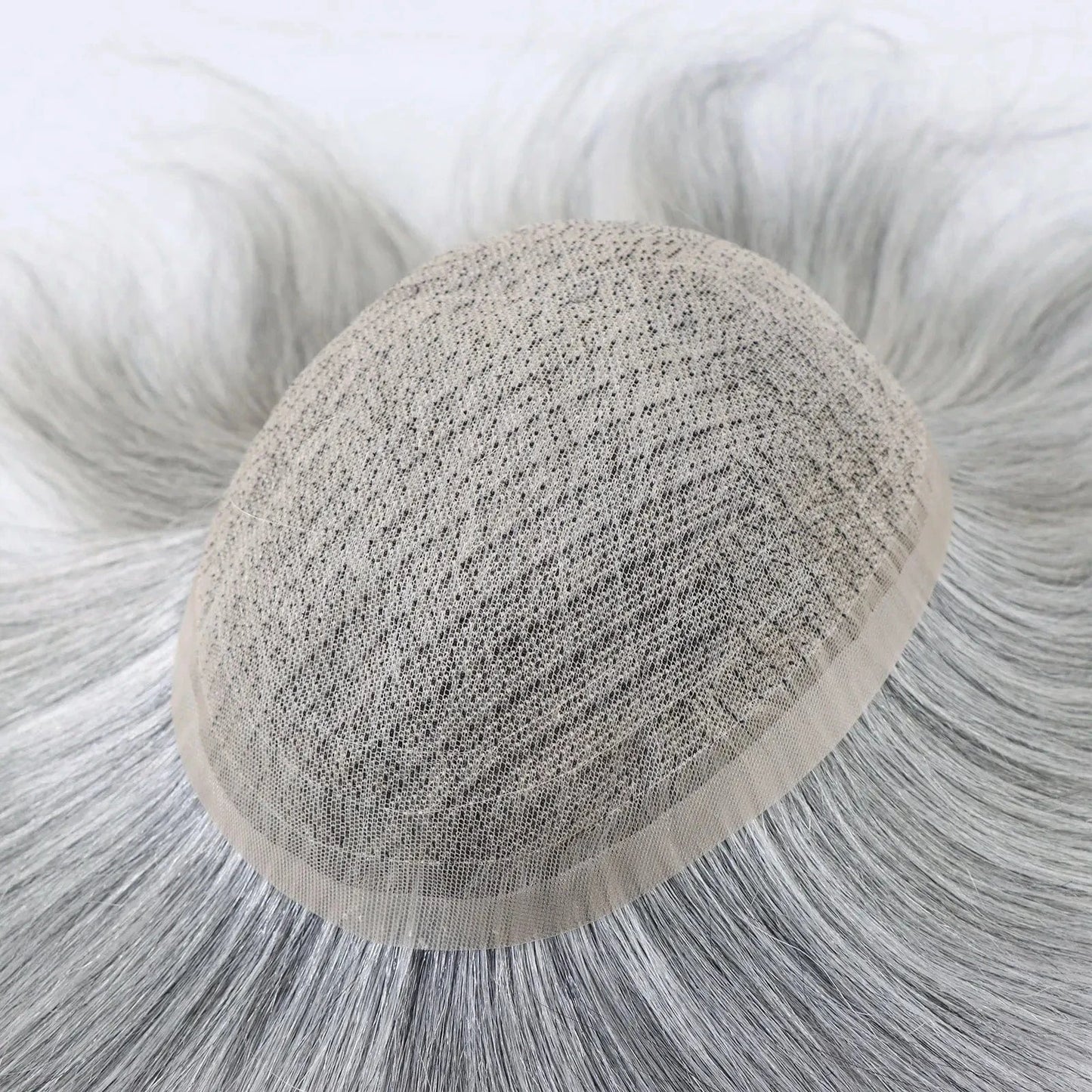 Soft Full Swiss Lace Base Cap Toupee 1b80 Grey Natural Human Hair Capillary Prosthesis For Men 10 Inches