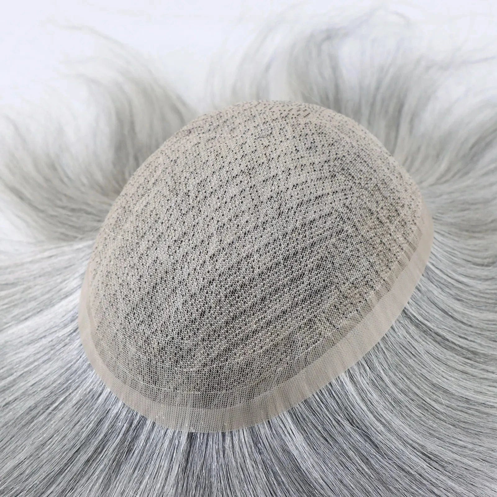 Soft Full Swiss Lace Base Cap Toupee 1b80 Grey Natural Human Hair Capillary Prosthesis For Men 10 Inches