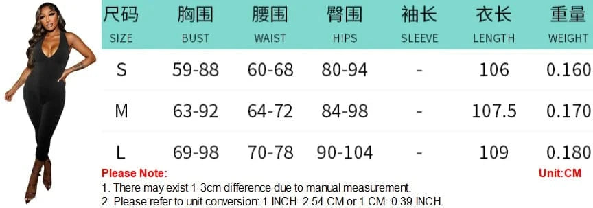Solid Black Sexy Backless Halter Deep V-Neck Jumpsuit Women One Piece Outfits Skinny Casual Streetwear Calf-Length Simple Romper