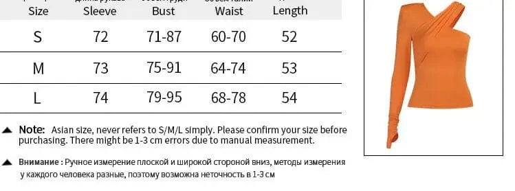 Solid color Padded crop Top Women One Shoulder Long Sleeve Slim Top v neck sexy black women's tank tops