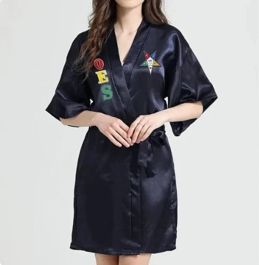 Sorority Fraternity Greek ZETA PHI BETA Silk Bathrobe Lace Satin ZPB Free Size Clothes Robe