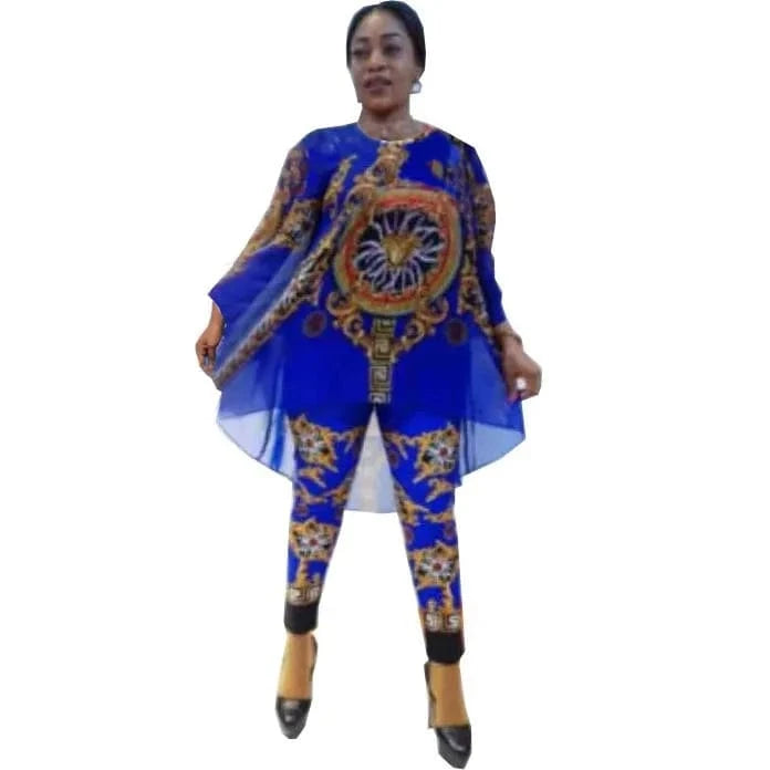 South african print two piece pants set attire trouser outfit ladies