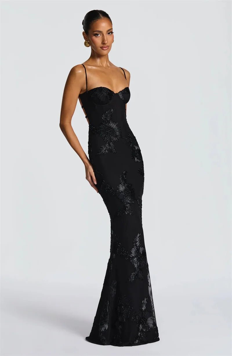 Spaghetti Strap Backless Maxi Dress - SN Wigs & More