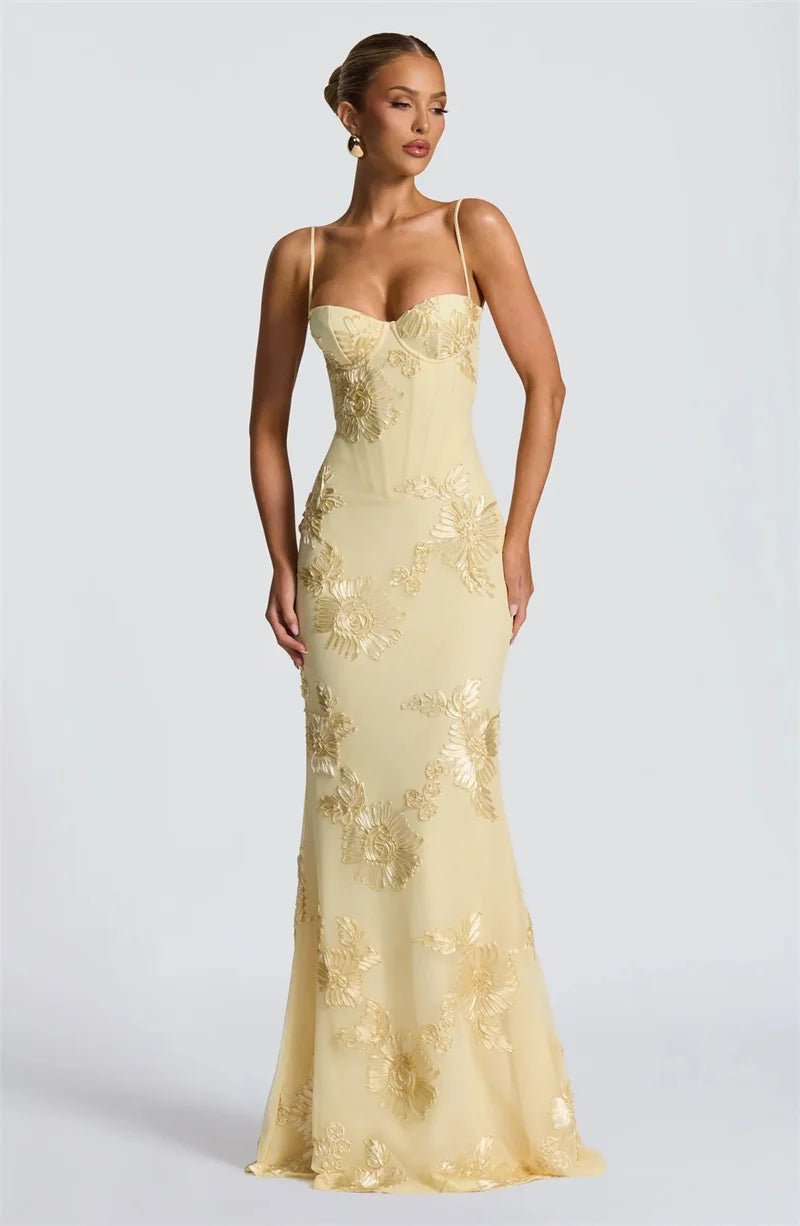 Spaghetti Strap Backless Maxi Dress - SN Wigs & More