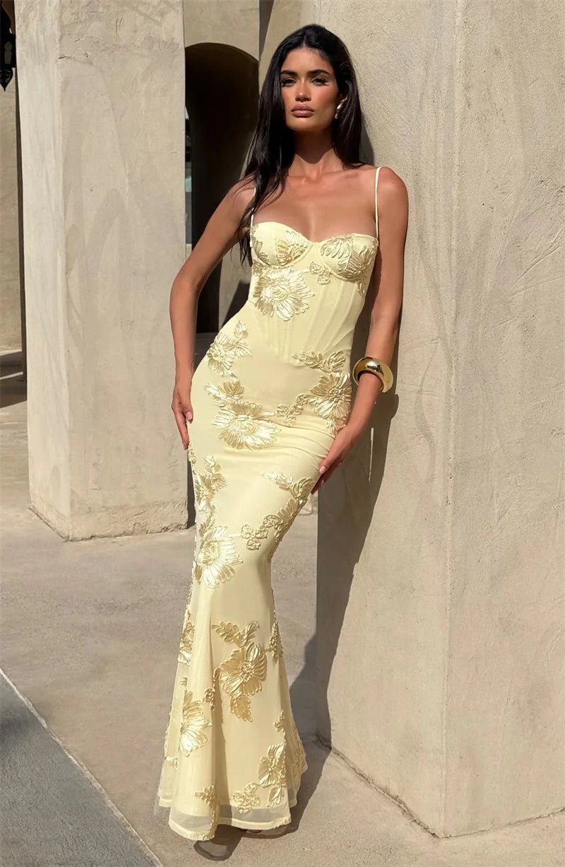 Spaghetti Strap Backless Maxi Dress - SN Wigs & More